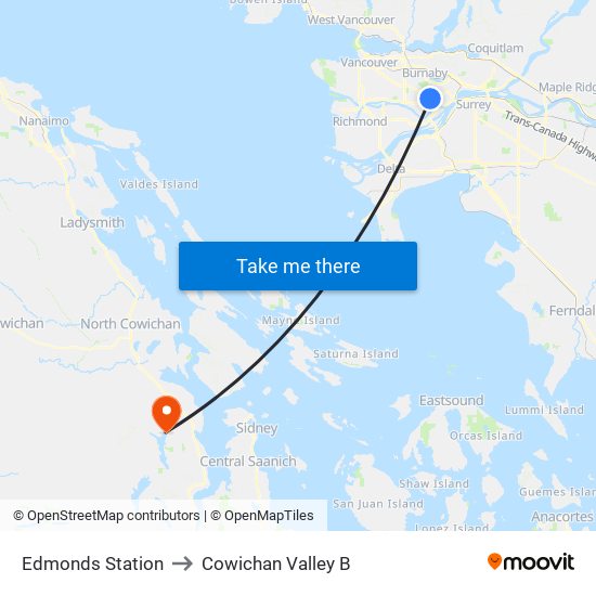 Edmonds Station to Cowichan Valley B map