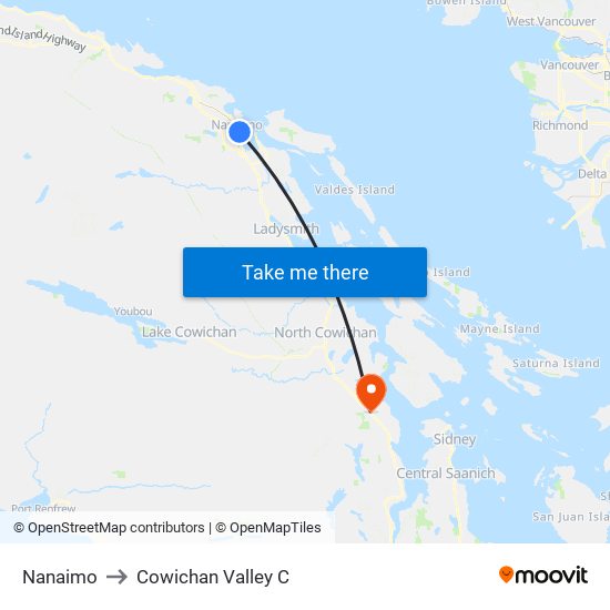 Nanaimo to Cowichan Valley C map