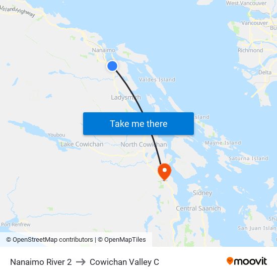 Nanaimo River 2 to Cowichan Valley C map