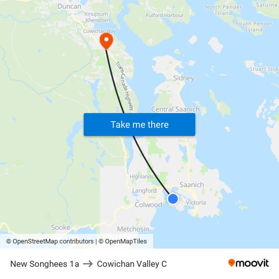 New Songhees 1a to Cowichan Valley C map