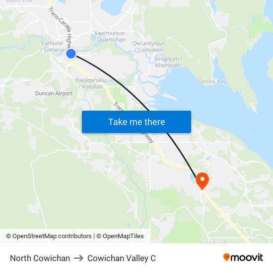 North Cowichan to Cowichan Valley C map