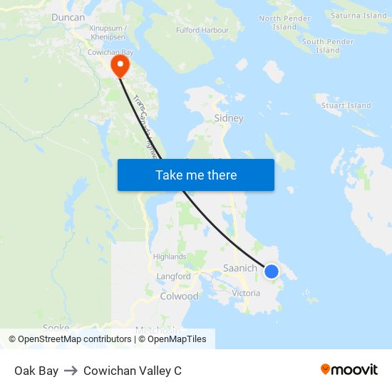 Oak Bay to Cowichan Valley C map