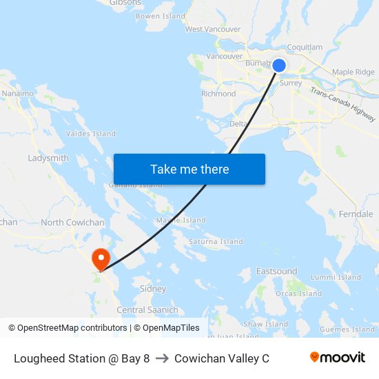 Lougheed Station @ Bay 8 to Cowichan Valley C map