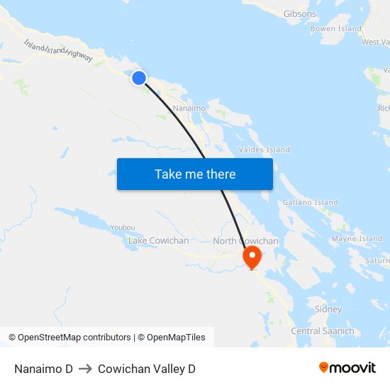 Nanaimo D to Cowichan Valley D map