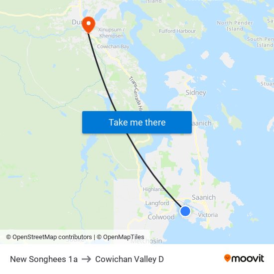 New Songhees 1a to Cowichan Valley D map