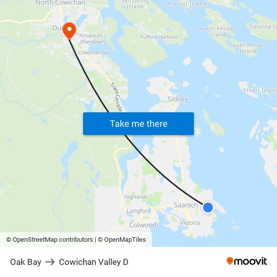 Oak Bay to Cowichan Valley D map