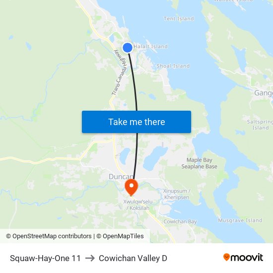 Squaw-Hay-One 11 to Cowichan Valley D map