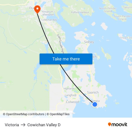 Victoria to Cowichan Valley D map