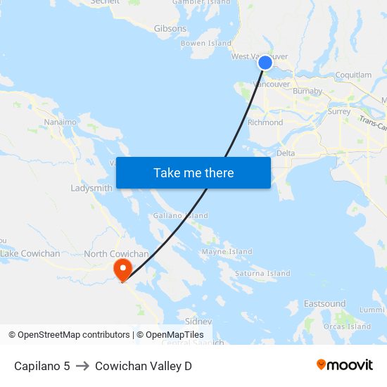 Capilano 5 to Cowichan Valley D map