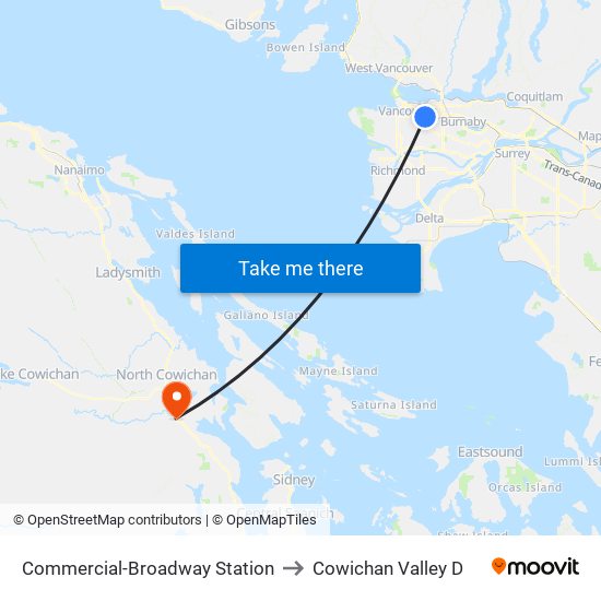 Commercial-Broadway Station to Cowichan Valley D map