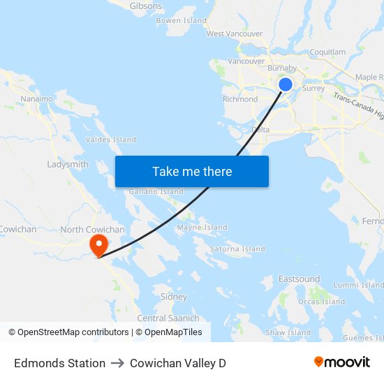 Edmonds Station to Cowichan Valley D map