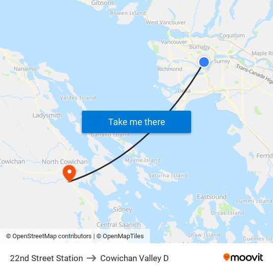 22nd Street Station to Cowichan Valley D map