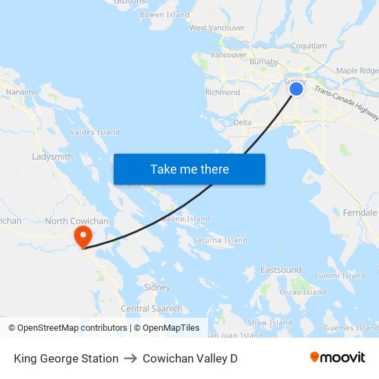 King George Station to Cowichan Valley D map