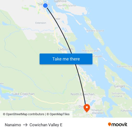 Nanaimo to Cowichan Valley E map