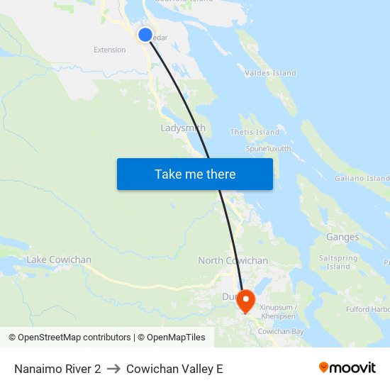 Nanaimo River 2 to Cowichan Valley E map