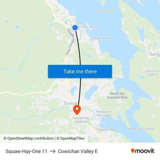 Squaw-Hay-One 11 to Cowichan Valley E map