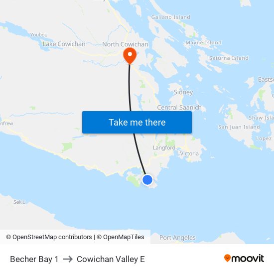 Becher Bay 1 to Cowichan Valley E map