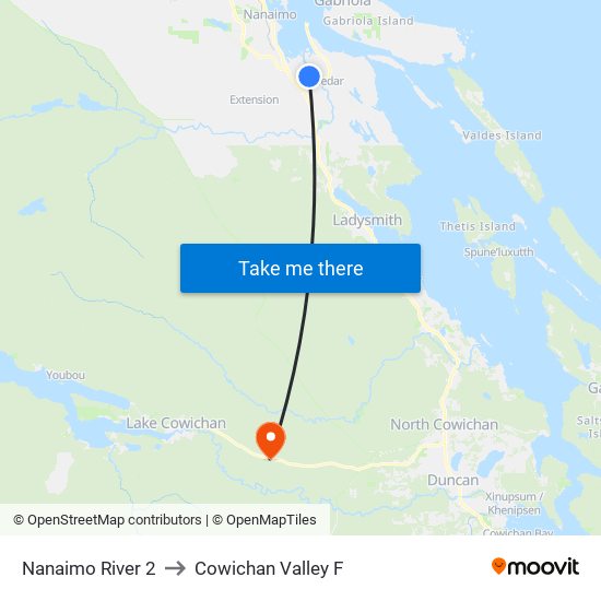 Nanaimo River 2 to Cowichan Valley F map