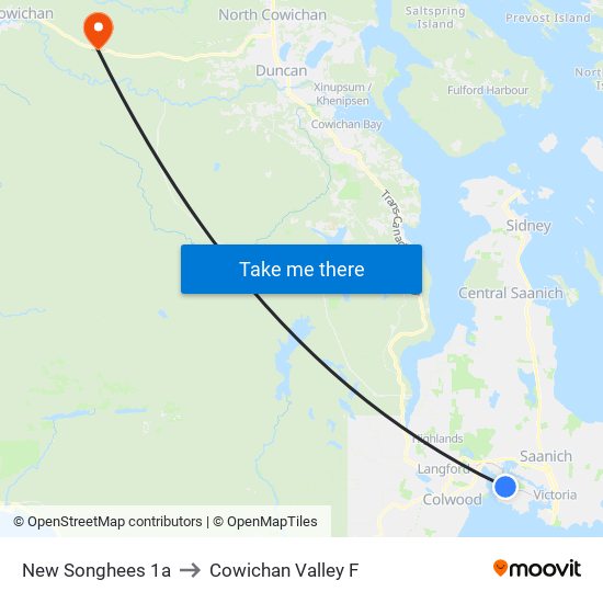 New Songhees 1a to Cowichan Valley F map