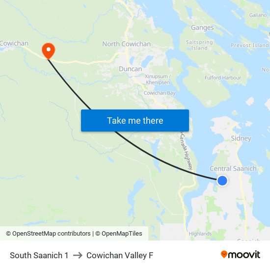 South Saanich 1 to Cowichan Valley F map