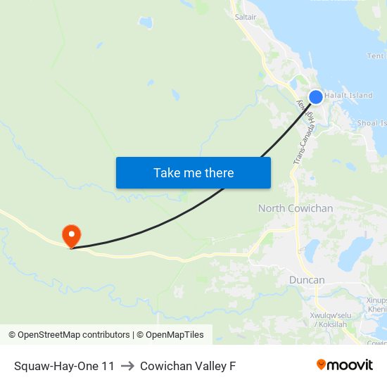 Squaw-Hay-One 11 to Cowichan Valley F map