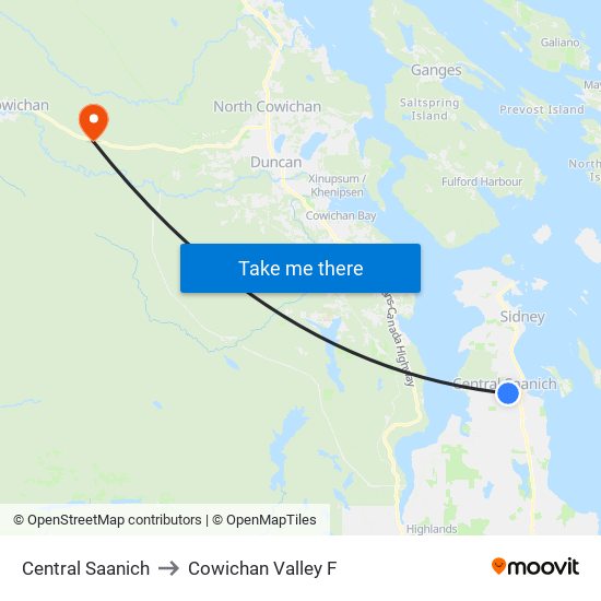 Central Saanich to Cowichan Valley F map