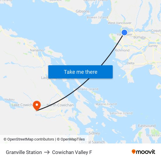 Granville Station to Cowichan Valley F map