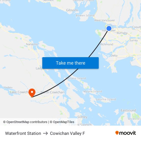 Waterfront Station to Cowichan Valley F map