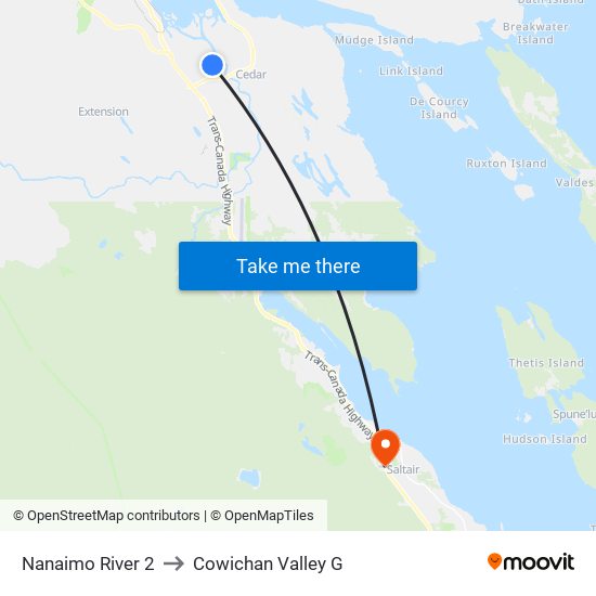 Nanaimo River 2 to Cowichan Valley G map