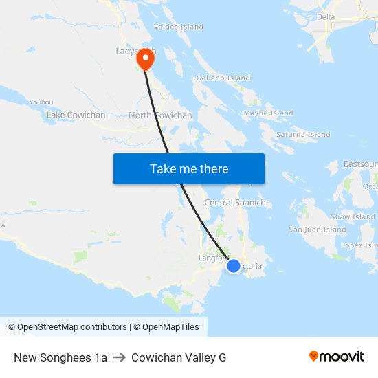 New Songhees 1a to Cowichan Valley G map