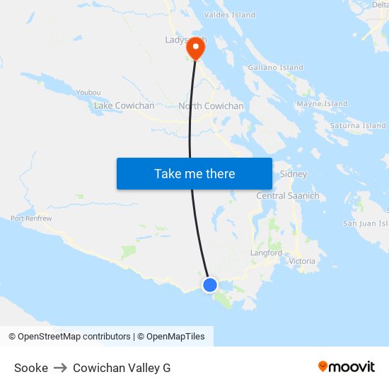 Sooke to Cowichan Valley G map