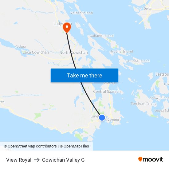 View Royal to Cowichan Valley G map