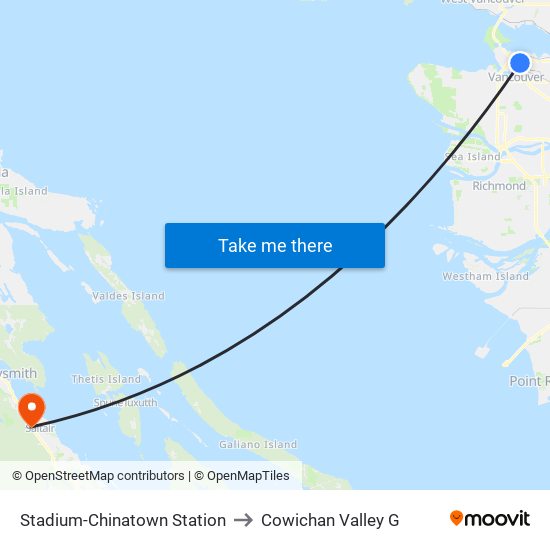 Stadium-Chinatown Station to Cowichan Valley G map