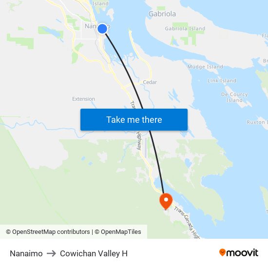 Nanaimo to Cowichan Valley H map