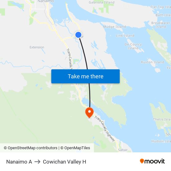 Nanaimo A to Cowichan Valley H map