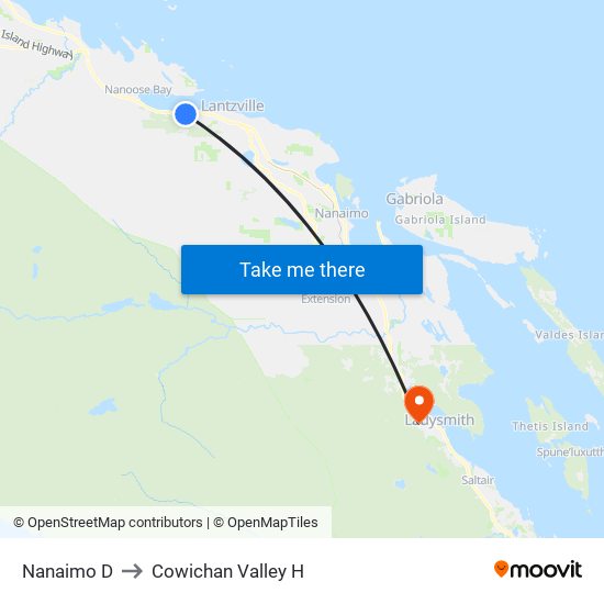 Nanaimo D to Cowichan Valley H map