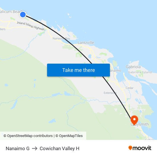 Nanaimo G to Cowichan Valley H map