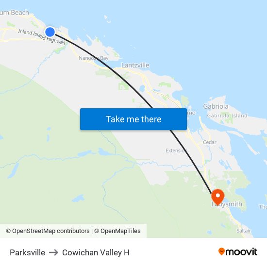 Parksville to Cowichan Valley H map