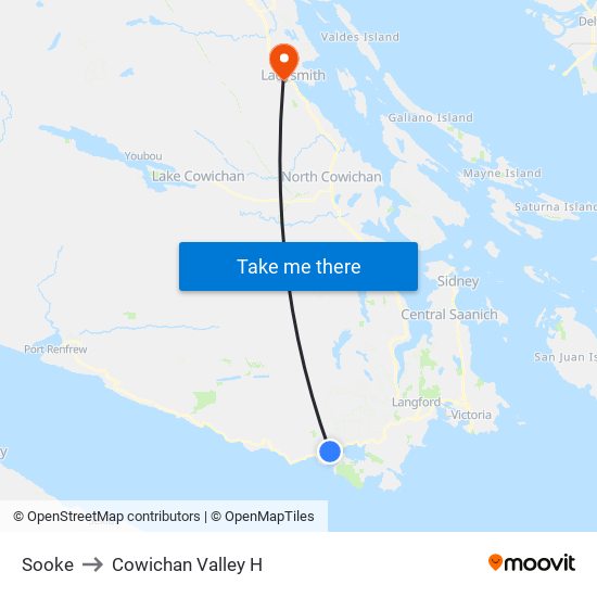 Sooke to Cowichan Valley H map