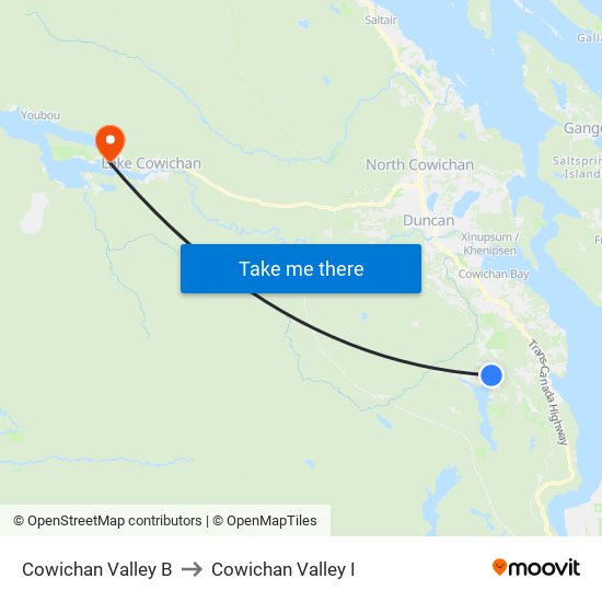 Cowichan Valley B to Cowichan Valley I map