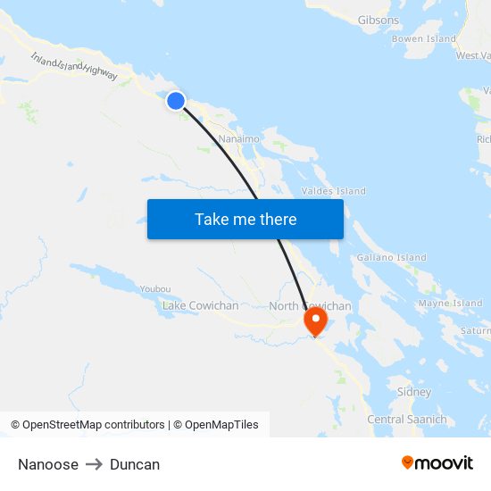 Nanoose to Duncan map