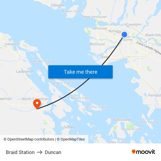Braid Station to Duncan map