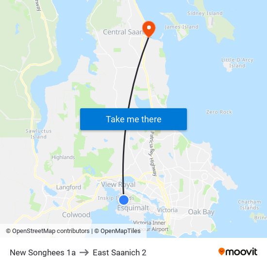 New Songhees 1a to East Saanich 2 map