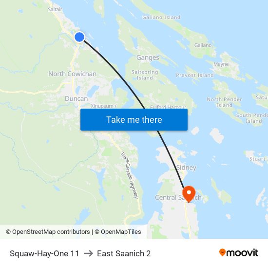 Squaw-Hay-One 11 to East Saanich 2 map