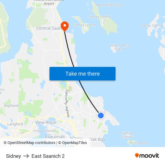 Sidney to East Saanich 2 map