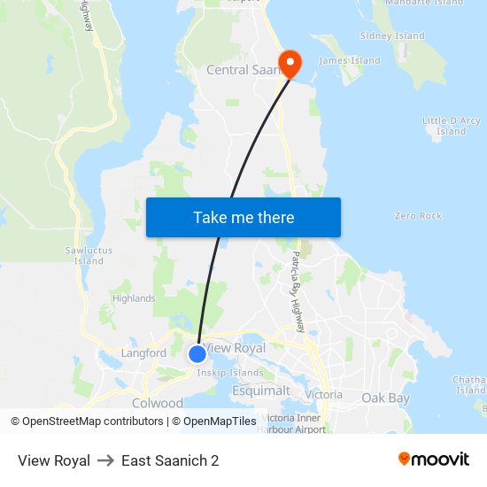 View Royal to East Saanich 2 map