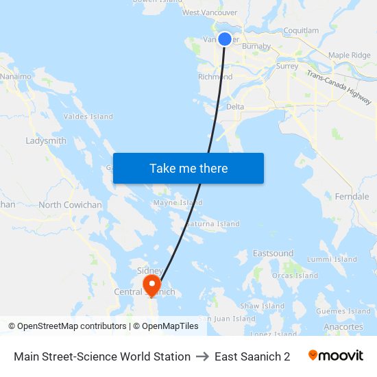 Main Street-Science World Station to East Saanich 2 map