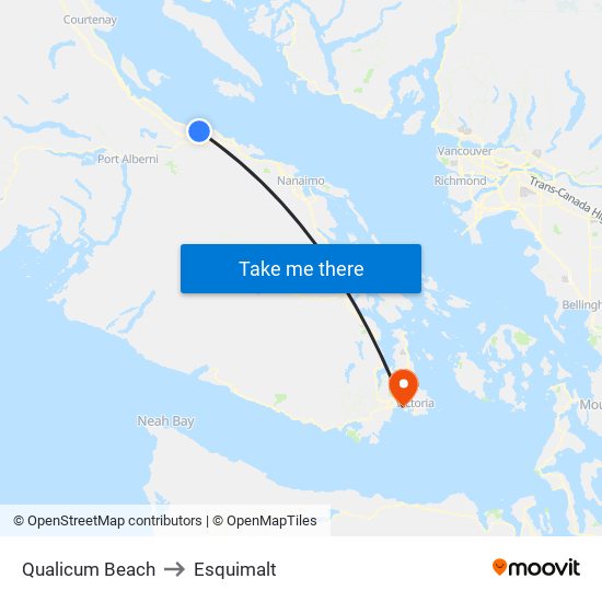 Qualicum Beach to Esquimalt map