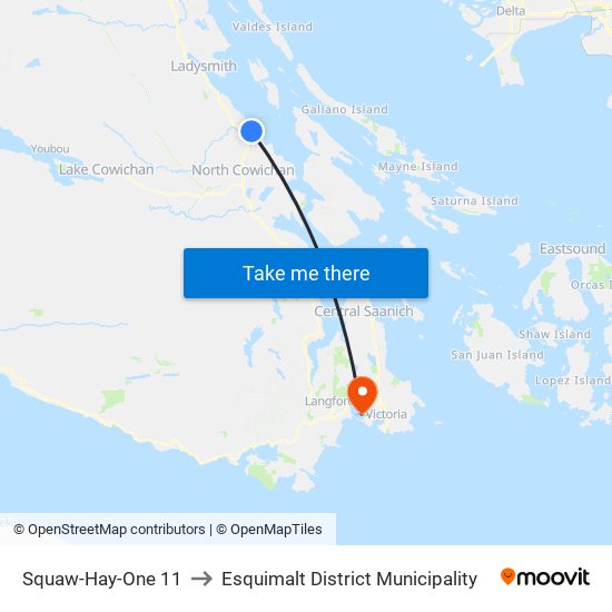 Squaw-Hay-One 11 to Esquimalt District Municipality map