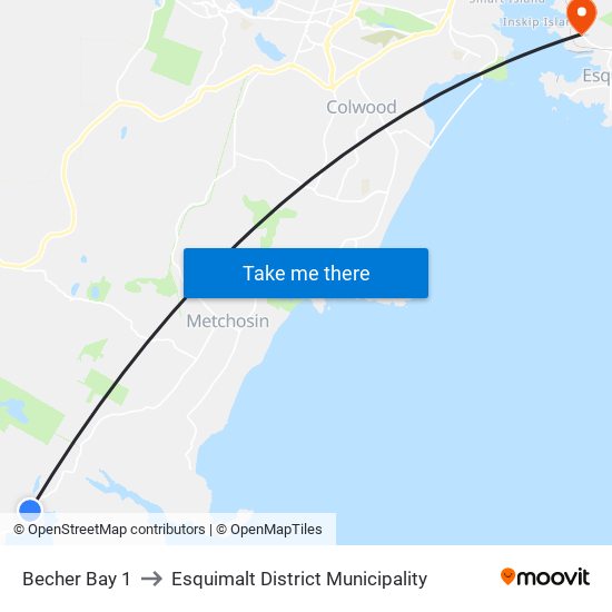 Becher Bay 1 to Esquimalt District Municipality map